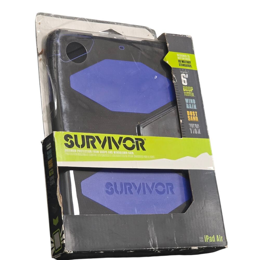 Griffin Survivor Case iPad Air (1st Gen) - Black/Blue, Military Grade Protection